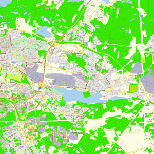 Tampere Finland editable layered PDF Vector Map Version 2