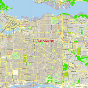 Vancouver Canada editable layered PDF Vector Map Version 2