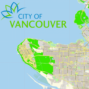 Vancouver Canada editable layered PDF Vector Map Version 2