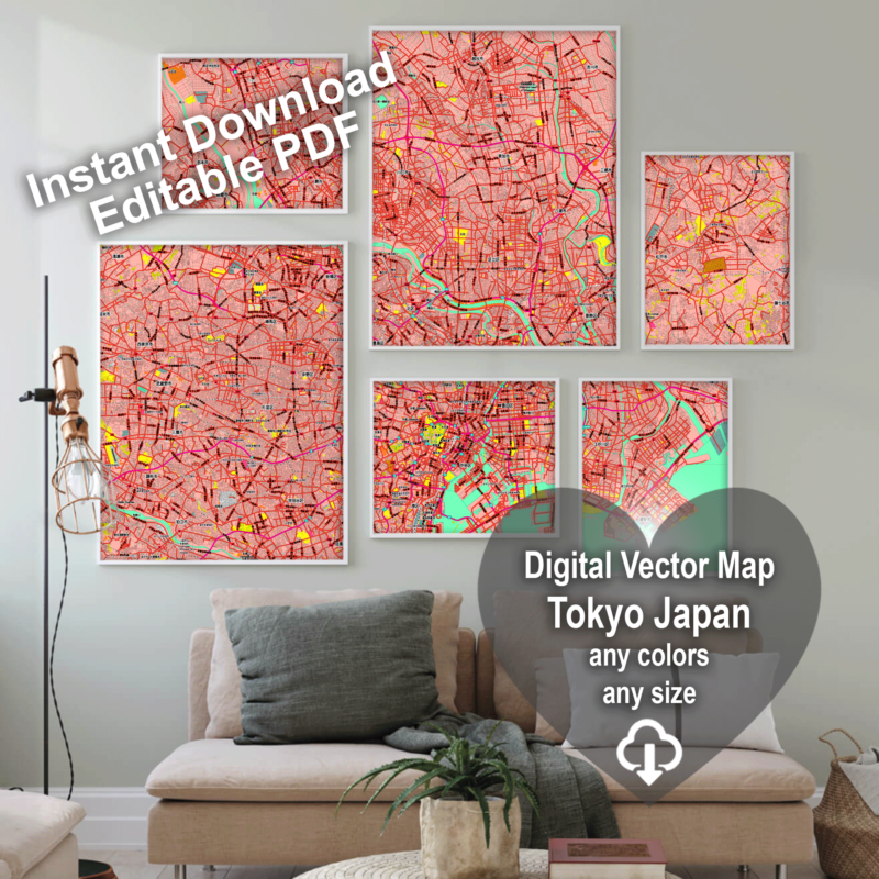 Tokyo Japan editable layered PDF Vector Map Version 2 – Maps in Vector ...