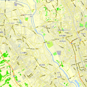 Tokyo Japan editable layered PDF Vector Map Version 2