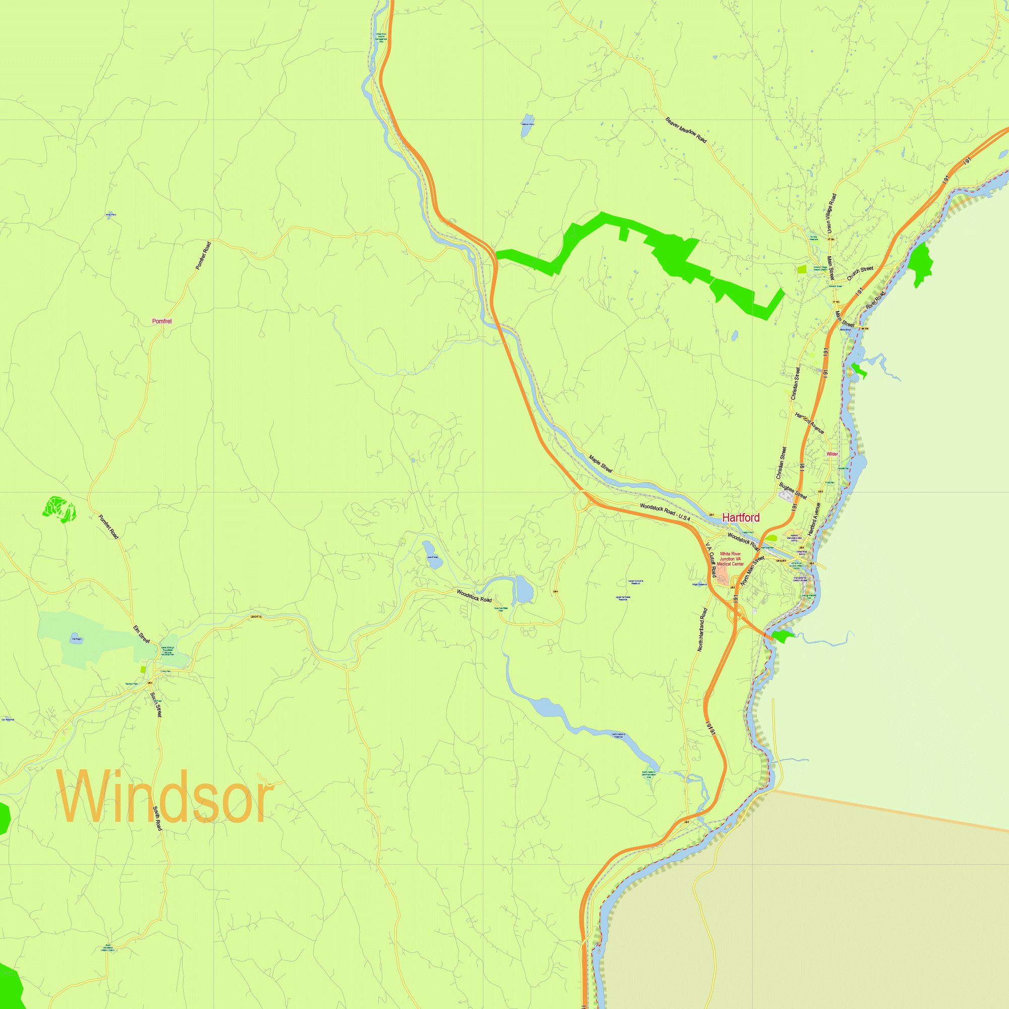 Vermont State Us Editable Layered Pdf Vector Map