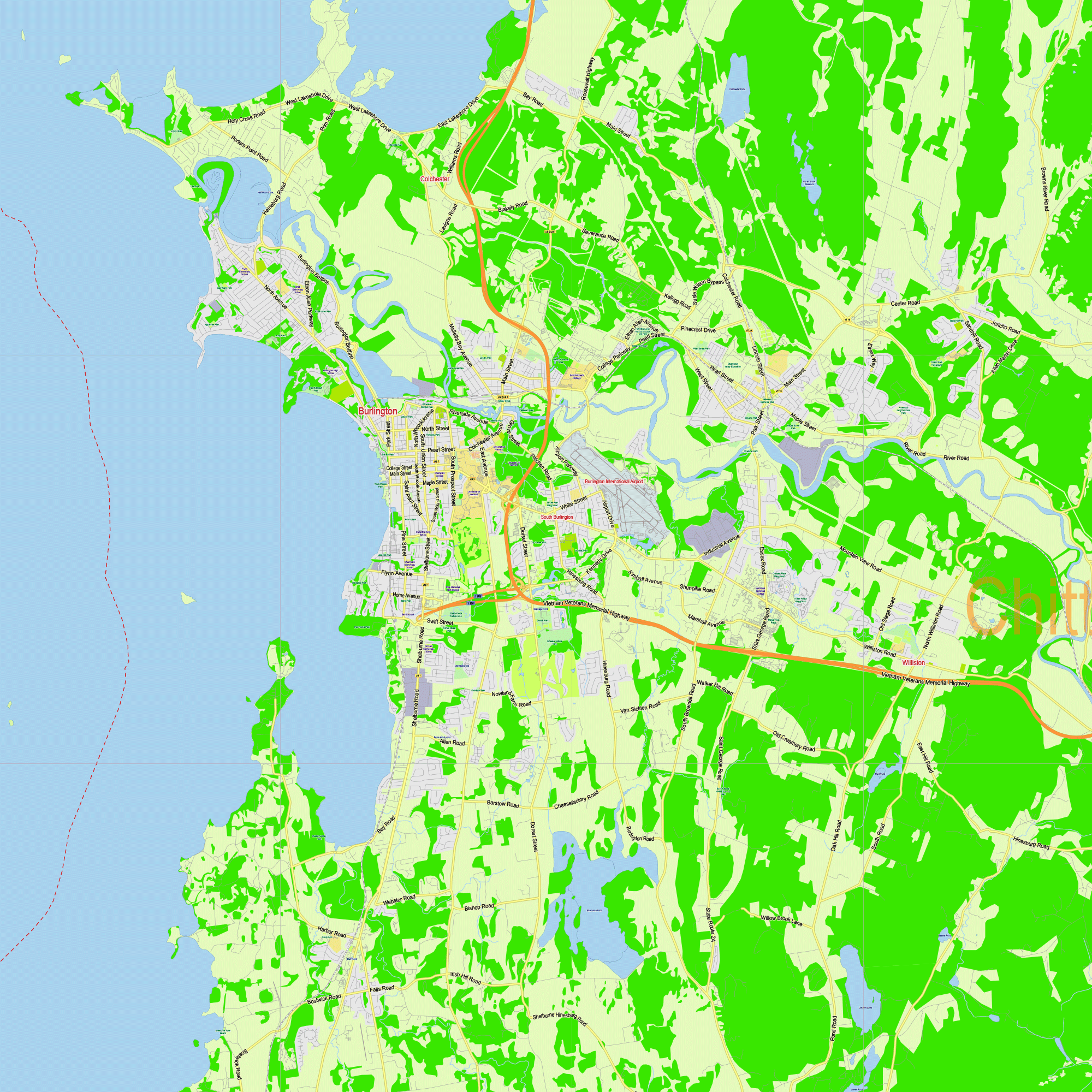 Vermont State Us Editable Layered Pdf Vector Map