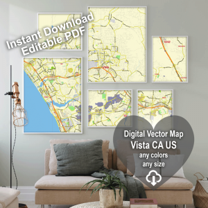 Vista California US editable layered PDF Vector Map