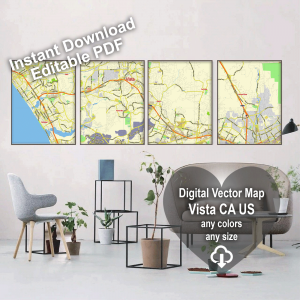 Vista California US editable layered PDF Vector Map