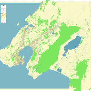 Wellington New Zealand editable layered PDF Vector Map Version 2