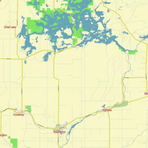 Windfall Lake Area Wisconsin US editable layered PDF Vector Map