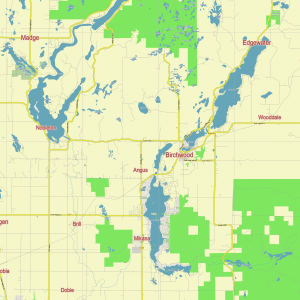 Windfall Lake Area Wisconsin US editable layered PDF Vector Map