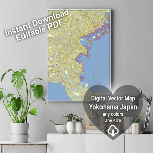 Yokohama Japan editable layered PDF Vector Map Version 2