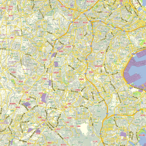 Yokohama Japan editable layered PDF Vector Map Version 2