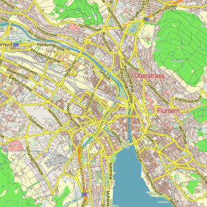 Zurich Switzerland editable layered PDF Vector Map