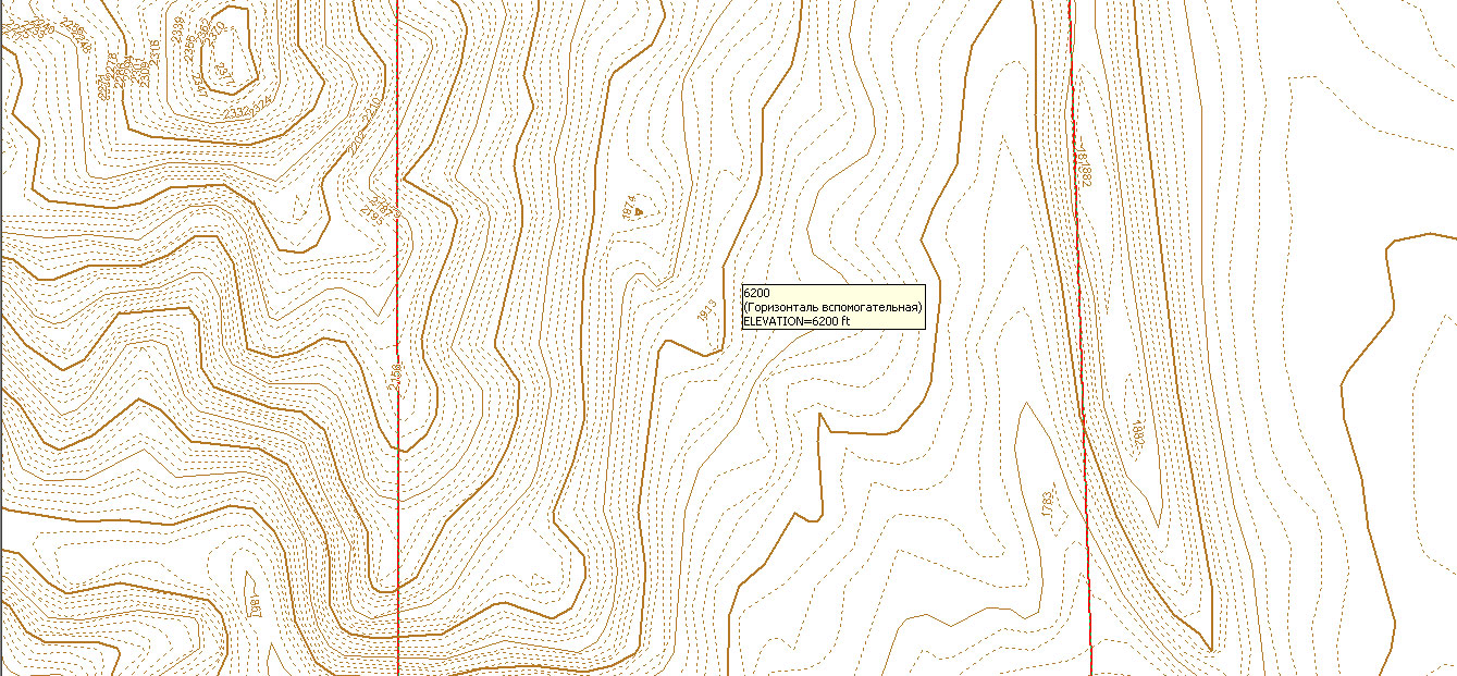 Colorado State Part Topo Vector Map Exact High Detailed Isolines 5 and 5 feet dimensions AutoCAD DXF