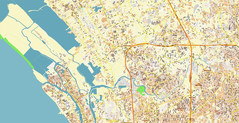 Manila Philippines PDF Vector Map: Exact High Detailed City Plan editable Adobe PDF Street Map in layers
