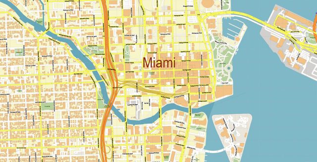 Miami Florida US Map Vector Exact High Detailed City Plan Editable Miami Florida Us Map Vector Gvl17b Ai 10 Ai Pdf 2 640x328