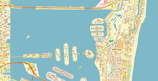 Miami Florida US Map Vector Exact - Miami Florida Us Map Vector Gvl17b Ai 10 Ai Pdf 5 640x328