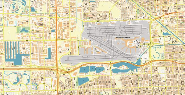 Miami Florida US Map Vector Exact - Miami Florida Us Map Vector Gvl17b Ai 10 Ai Pdf 8 600x308