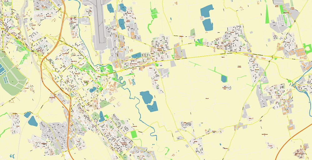 Milan / Milano Italy City Vector Map PDF: Exact High Detailed Urban Plan editable Adobe PDF Street Map in layers