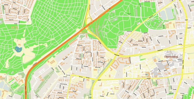 München Mapi Munich Munchen Germany Map Vector Exact High Detailed City Plan ...