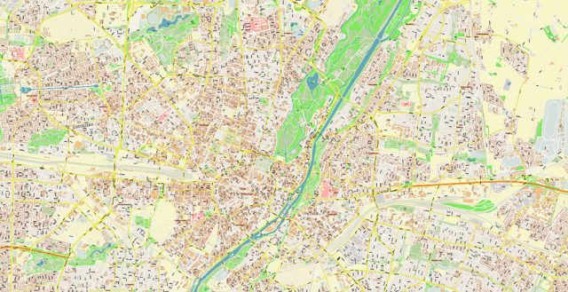 München Mapi Munich Munchen Germany Map Vector Exact High Detailed City Plan ...