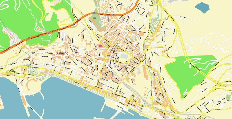 Naples Napoli Italy Map Vector Exact High Detailed City Plan editable Adobe Illustrator Street Map in layers