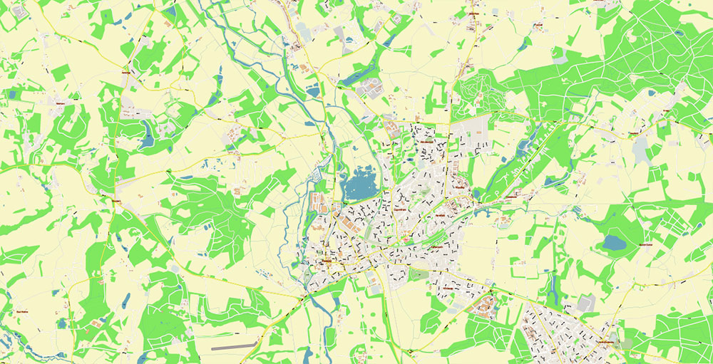 Southampton + Portsmouth UK PDF Vector Map: Exact High Detailed City Plan editable Adobe PDF Street Map in layers