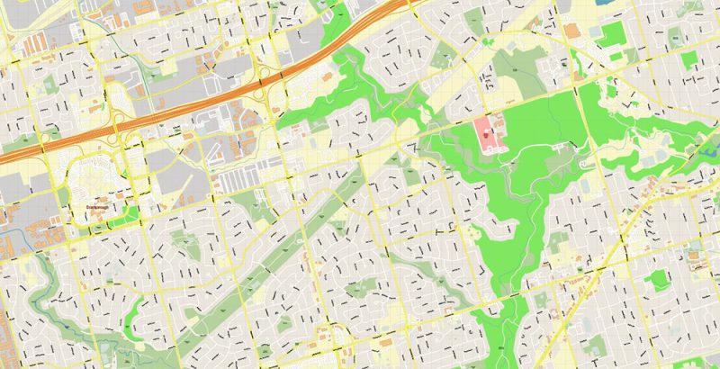 Toronto Canada Map Vector Exact High Detailed City Plan editable Adobe Illustrator Street Map in layers