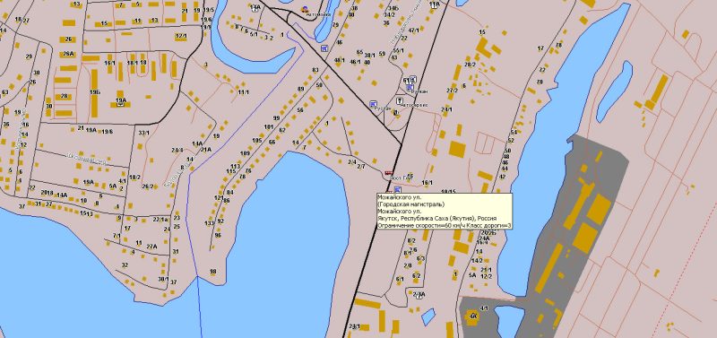 Якутск Россия Векторная Карта в формате MIF (MapInfo Interchange) + Shapefiles + PDF + Illustrator