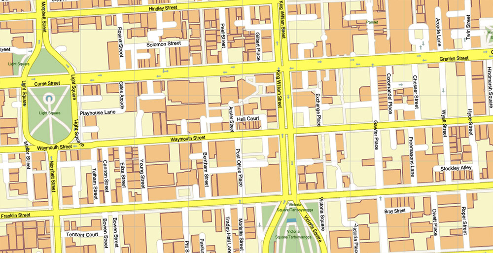 Urban plan Adelaide Metro DWG AutoCAD Vector City Map