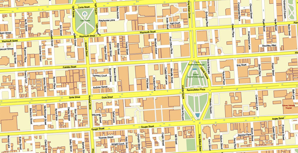 Urban plan Adelaide Metro DWG AutoCAD Vector City Map