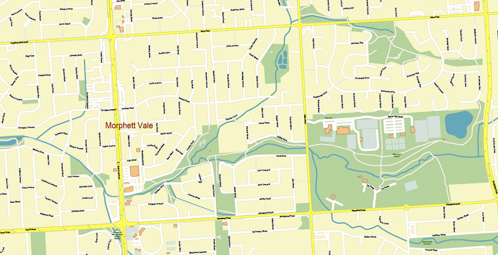 Adelaide Australia City Vector Map PDF: Exact High Detailed Urban Plan editable Adobe PDF Street Map in layers
