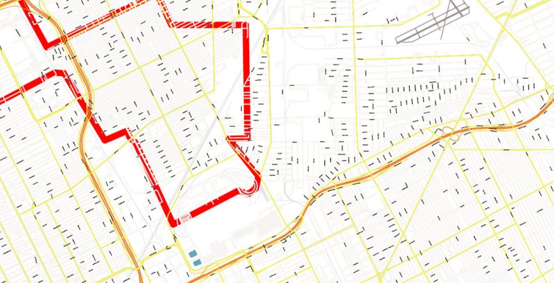 Detroit Michigan US (SP. Edition) City Vector Map Exact High Detailed Urban Plan editable Adobe Illustrator Street Map in layers