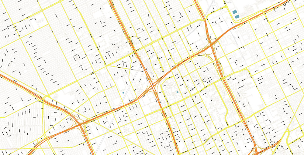 Detroit Michigan US (SP. Edition) PDF: City Vector Map Exact High Detailed Urban Plan editable Adobe PDF Street Map in layers