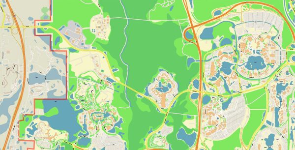 Walt Disney World Orlando Florida - Disney World Florida Map Vector Gvl17b Ai 10 Ai Pdf 11 600x305