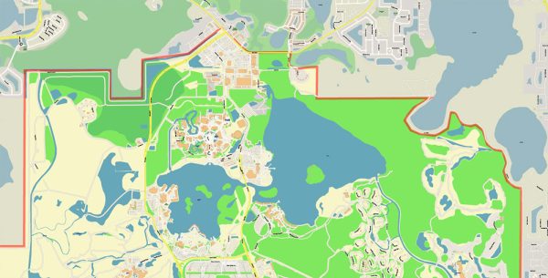 Walt Disney World Orlando Florida - Disney World Florida Map Vector Gvl17b Ai 10 Ai Pdf 13 600x305
