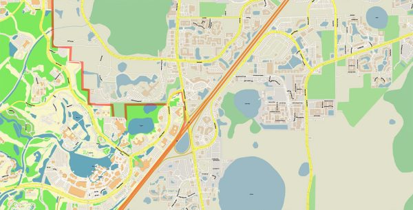 Walt Disney World Orlando Florida - Disney World Florida Map Vector Gvl17b Ai 10 Ai Pdf 8 600x305