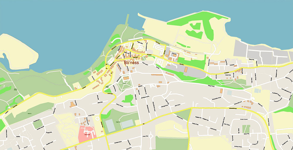 Edinburgh Scotland UK PDF City Vector Map Exact High Detailed editable Adobe PDF Street Map in layers