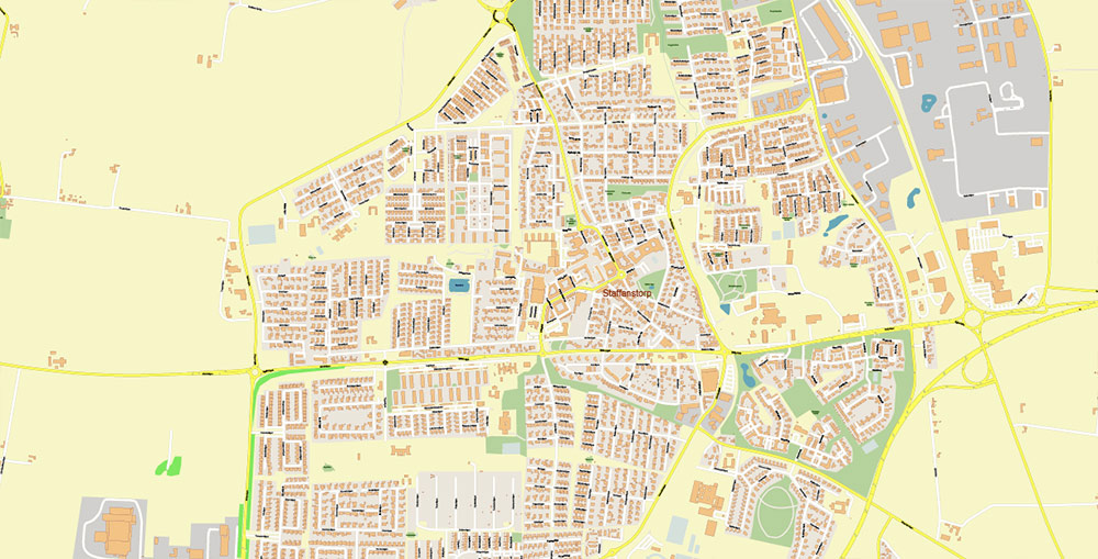 Malmo / Malmö Sweden City Vector Map Exact High Detailed editable Adobe Illustrator Street Map in layers
