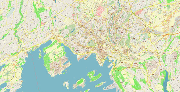 Oslo Norway City Vector Map Exact High Detailed editable Adobe ...