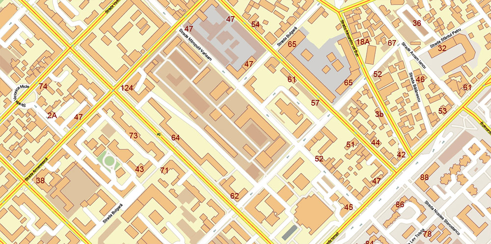 Chisinau Moldova Map Vector High Detailed editable Adobe Illustrator in layers (Mold; Eng, Rus) + Housenumbers
