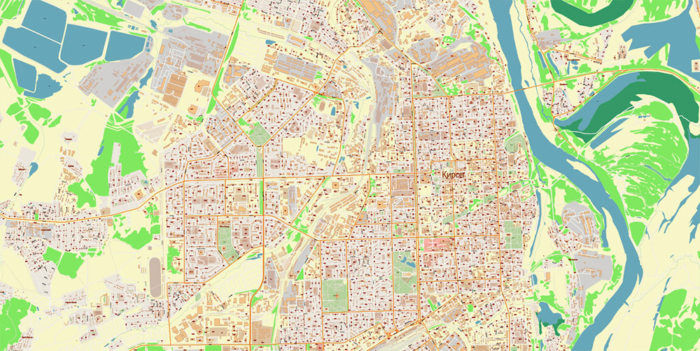 Kirov - Vyiatka Russia CDR Vector Map: High Detailed editable CorelDRAW in layers
