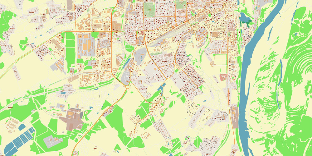 Kirov - Vyiatka Russia CDR Vector Map: High Detailed editable CorelDRAW in layers
