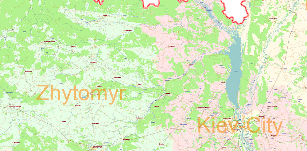 Ukraine full PDF Vector Map: Full Extra High Detailed + Admin Areas, editable Adobe PDF in layers