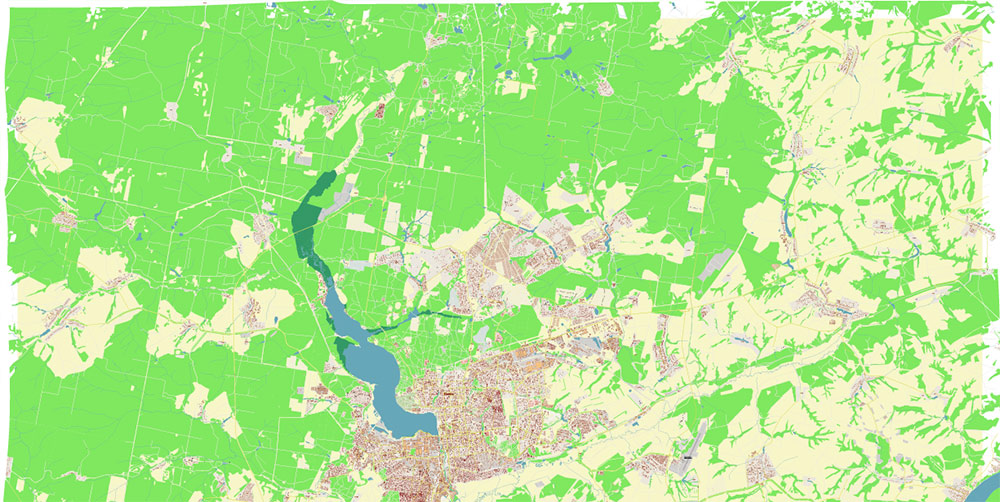 Ижевск Россия CDR векторная карта города подробная (+ номера домов) редактируемая в слоях Corel Draw