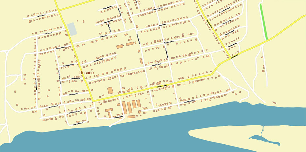 Kherson Ukraine PDF Vector Map: Exact City Plan High Detailed Street Map editable Adobe PDF in layers