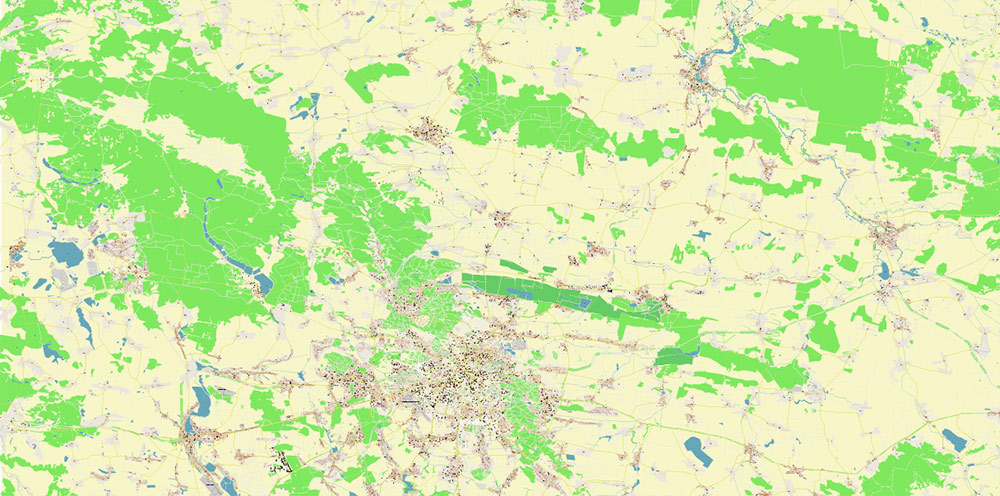 Lviv Ukraine PDF Vector Map: Exact City Plan High Detailed Street Map editable Adobe PDF in layers