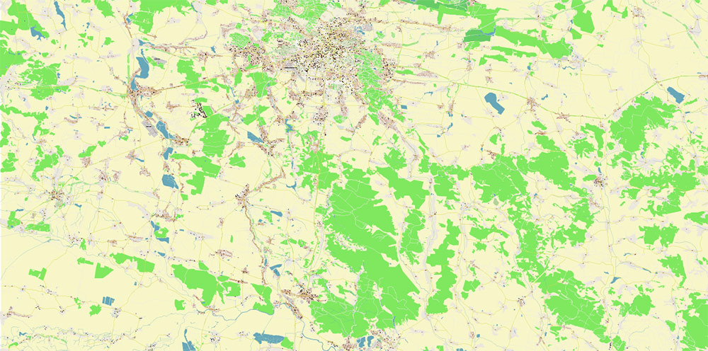 Lviv Ukraine PDF Vector Map: Exact City Plan High Detailed Street Map editable Adobe PDF in layers
