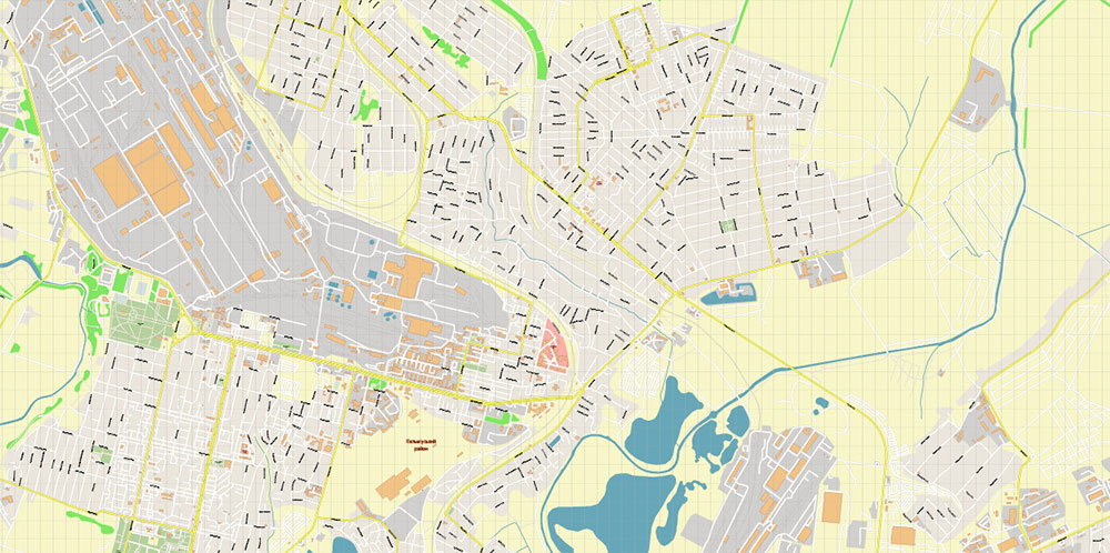 Mariupol Ukraine PDF Vector Map: Exact City Plan High Detailed Street Map editable Adobe PDF in layers
