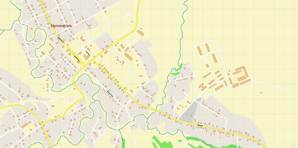 Mariupol Ukraine PDF Vector Map: Exact City Plan High Detailed Street Map editable Adobe PDF in layers
