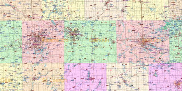 Michigan Map.pdf Michigan State US PDF Vector MAP: Accurate Roads Plan High Detailed ...