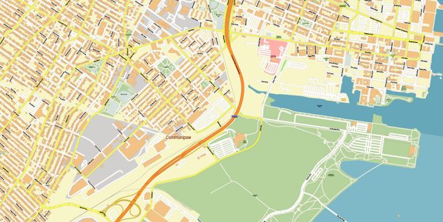 New York City US Map Vector City Plan High Detailed Street Map editable ...